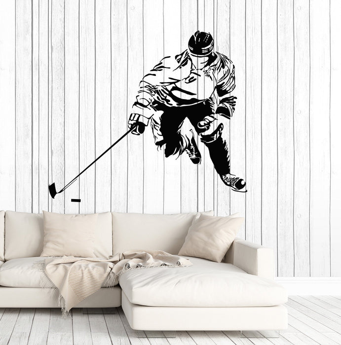 Vinyl Wall Decal Ice Hockey Player Sports Art Room Decoration Stickers Unique Gift (ig4881)