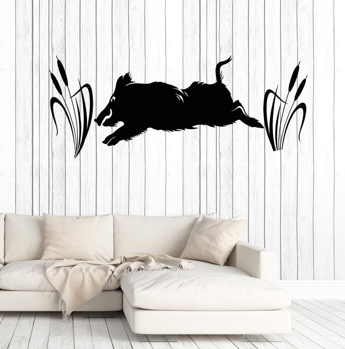 Vinyl Wall Decal Wild Boar Hunting Shop Hunter Stickers Murals Unique Gift (ig4670)