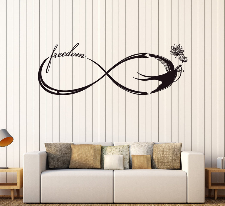 Vinyl Wall Decal Infinity Freedom Swallow Bedroom Stickers Mural Unique Gift (ig4106)