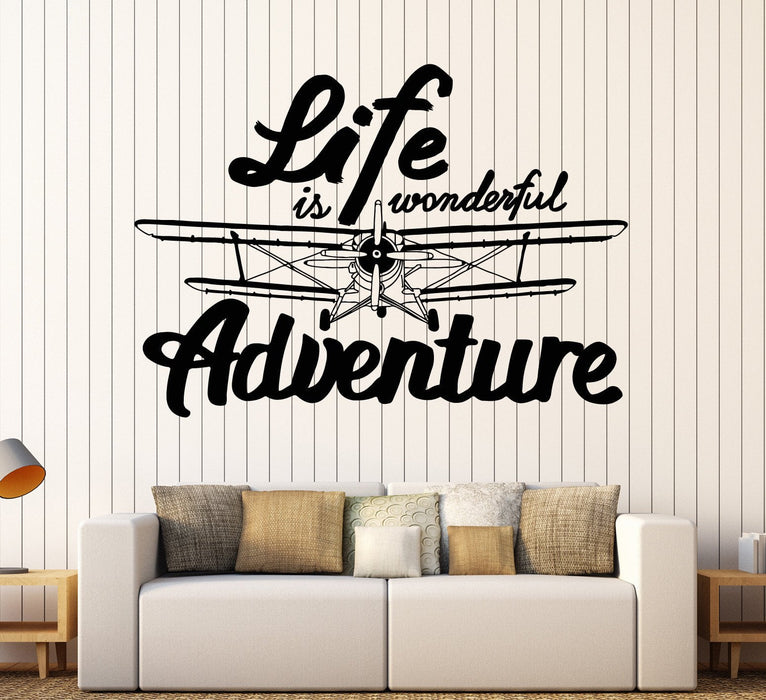 Autocollant mural en vinyle avec citation inspirée Aventure Décoration d'intérieur Autocollants Cadeau unique (ig4618)