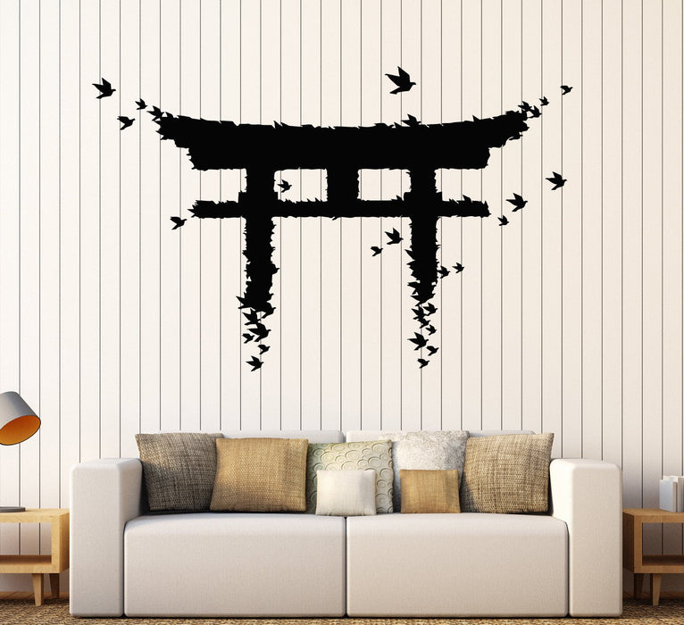 Vinyl Wall Decal Japan Gate Birds Japanese Art Asian Stickers Unique Gift (ig3880)