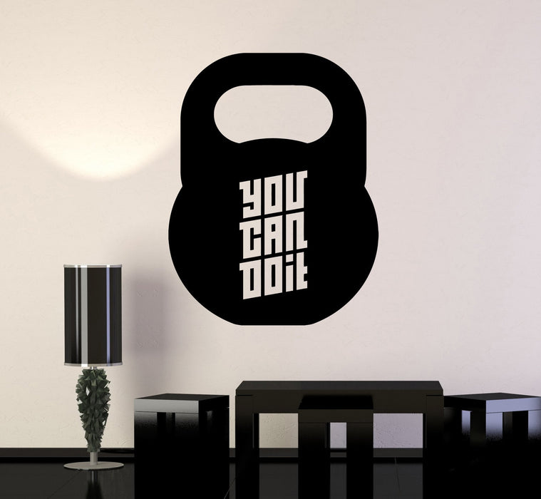 Vinyl Wall Decal Kettlebells Motivation Quote Gym Center Stickers Unique Gift (ig4520)
