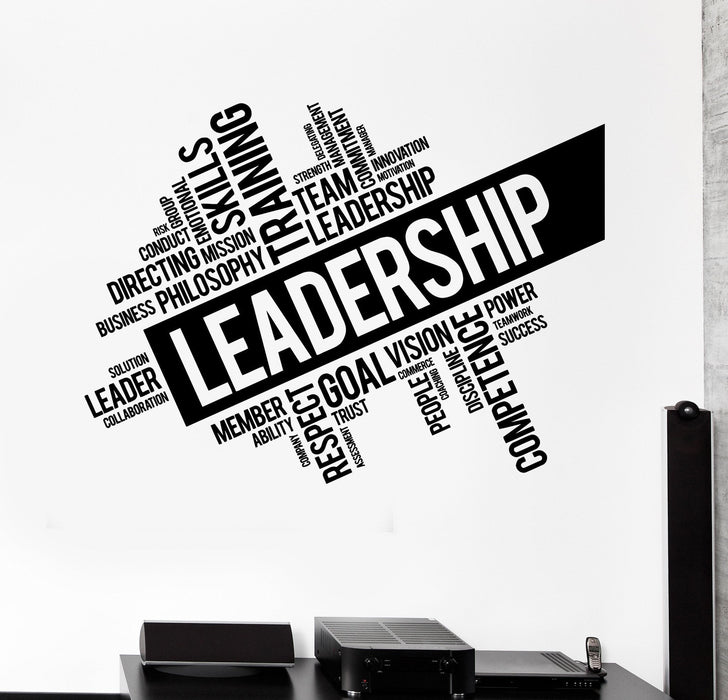Vinyl Wall Decal Leadership Quote Words Cloud Teamwork Success Stickers Unique Gift (ig4495)