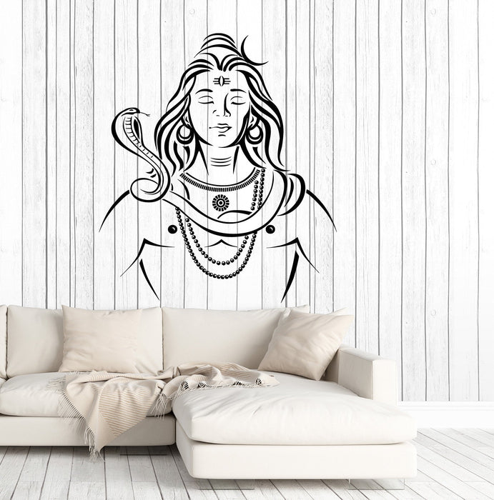 Vinyl Wall Decal Lord Shiva Hinduism India God Religion Stickers Unique Gift (ig4910)