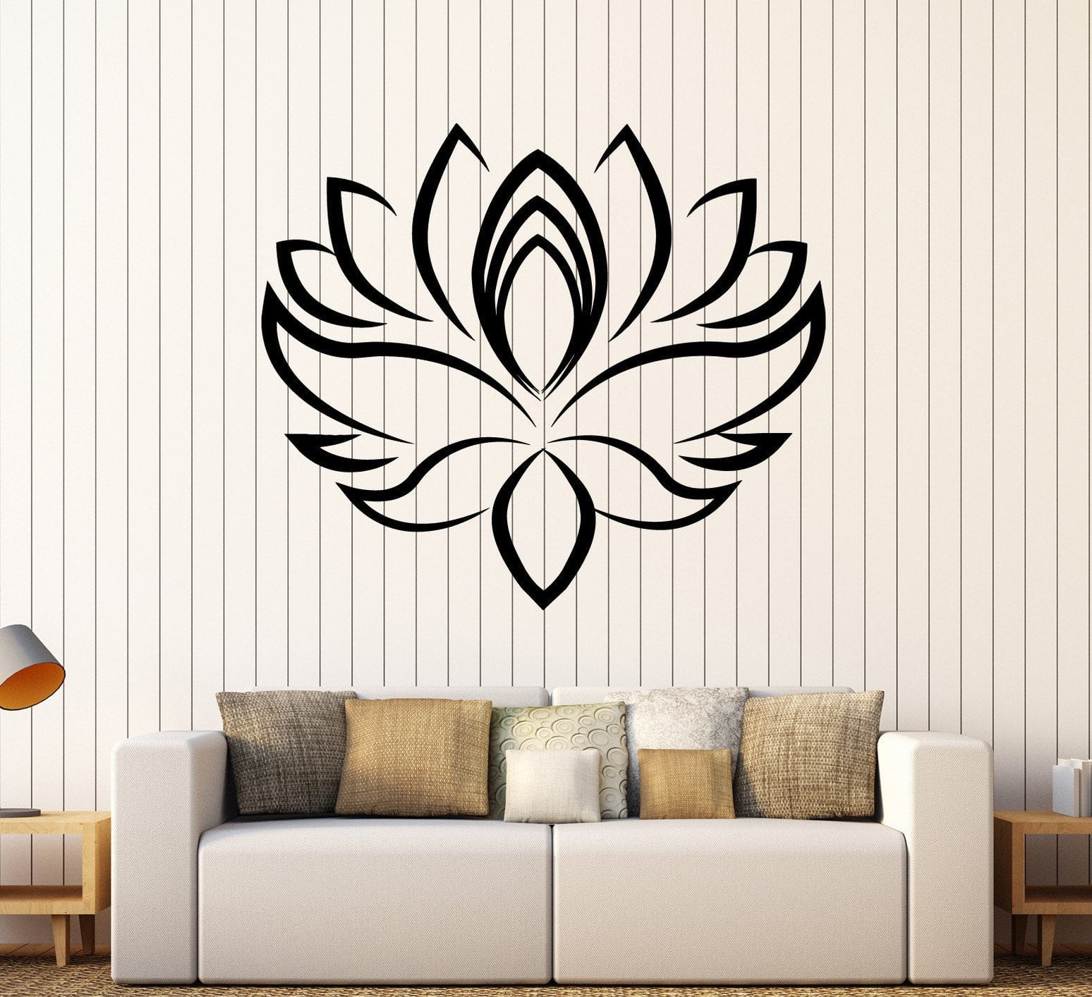 Vinyl Wall Decal Lotus Flower Yoga Center Hinduism Stickers Unique Gif ...
