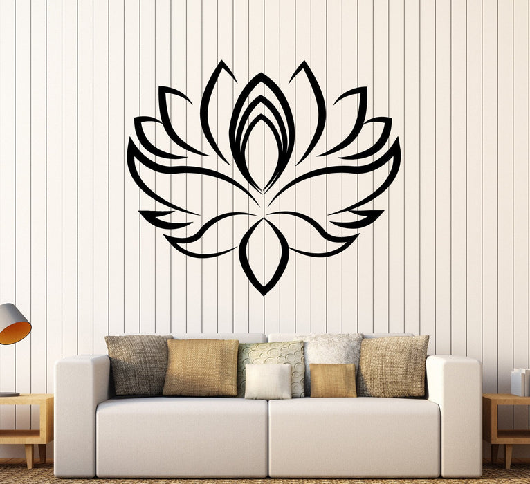 Vinyl Wall Decal Lotus Flower Yoga Center Hinduism Stickers Unique Gift (ig4019)