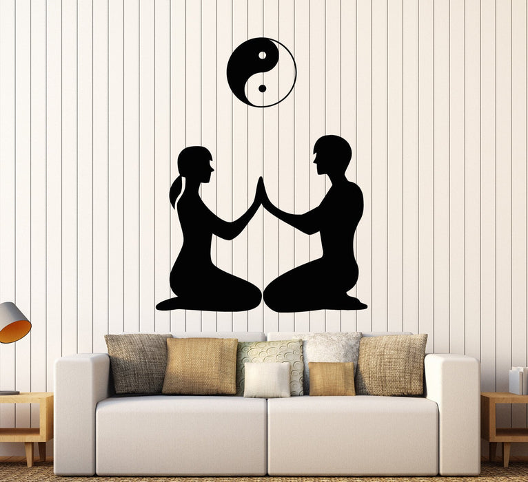 Vinyl Wall Decal Love Couple Yin Yang Zen Bedroom Decoration Stickers Unique Gift (ig4583)
