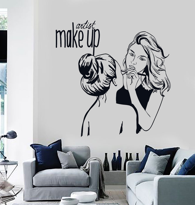 Vinyl Wall Decal Make Up Artist Cosmetic Beauty Salon Stickers Mural Unique Gift (ig4535)