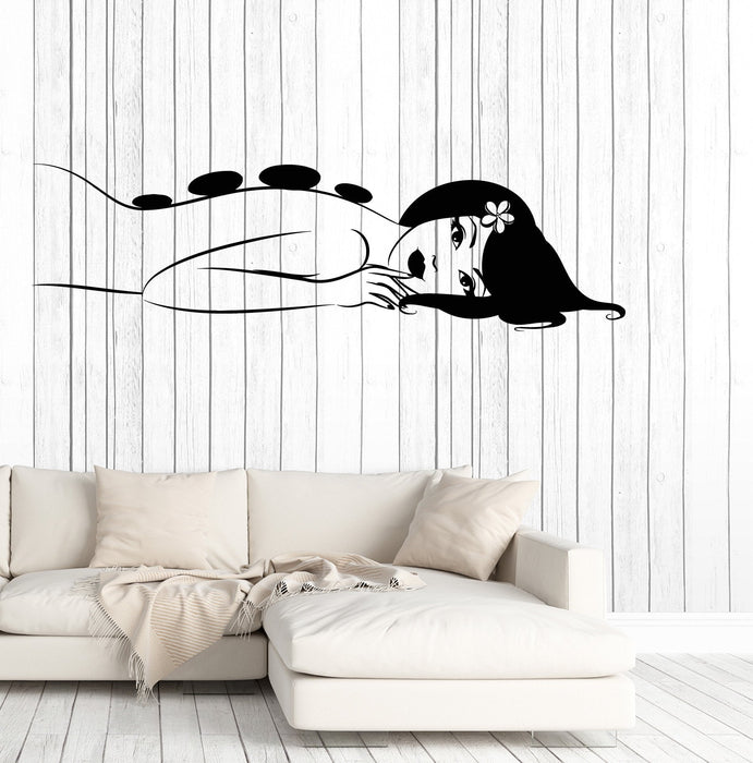 Vinyl Wall Decal Massage Woman Spa Salon Relaxing Decor Stickers Unique Gift (ig4874)