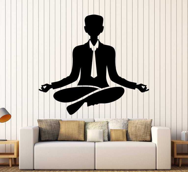 Vinyl Wall Decal Office Worker Relax Meditation Yoga Stickers Unique Gift (ig3934)