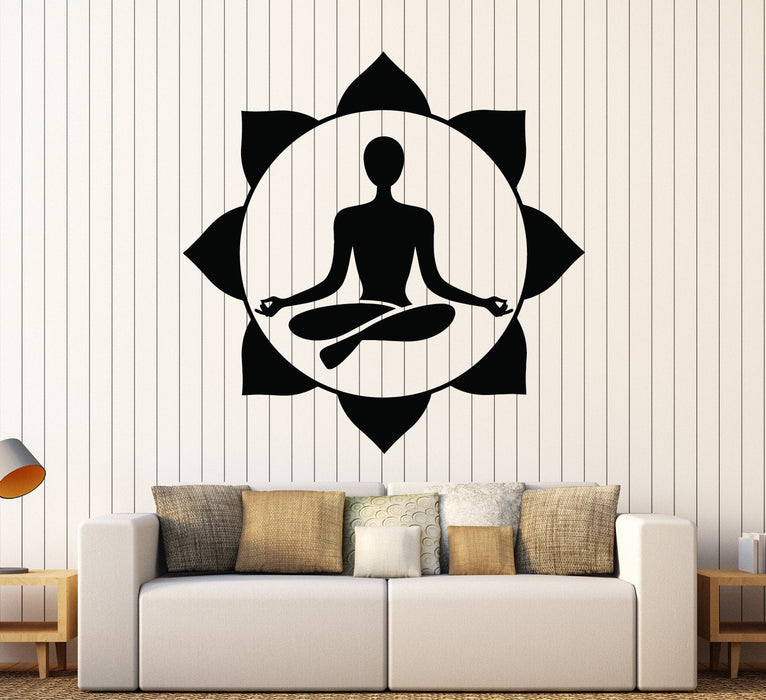 Vinyl Wall Decal Yoga Center Meditation Room Buddhist Stickers Unique Gift (ig4004)