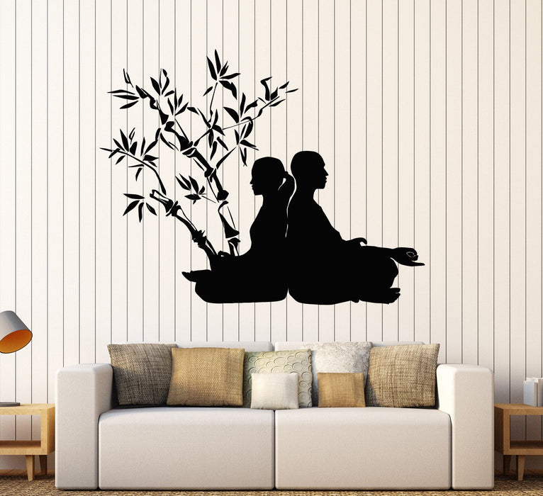 Autocollant mural en vinyle Zen Méditation Yoga Poses Bouddhisme Autocollants Cadeau unique (ig3805)