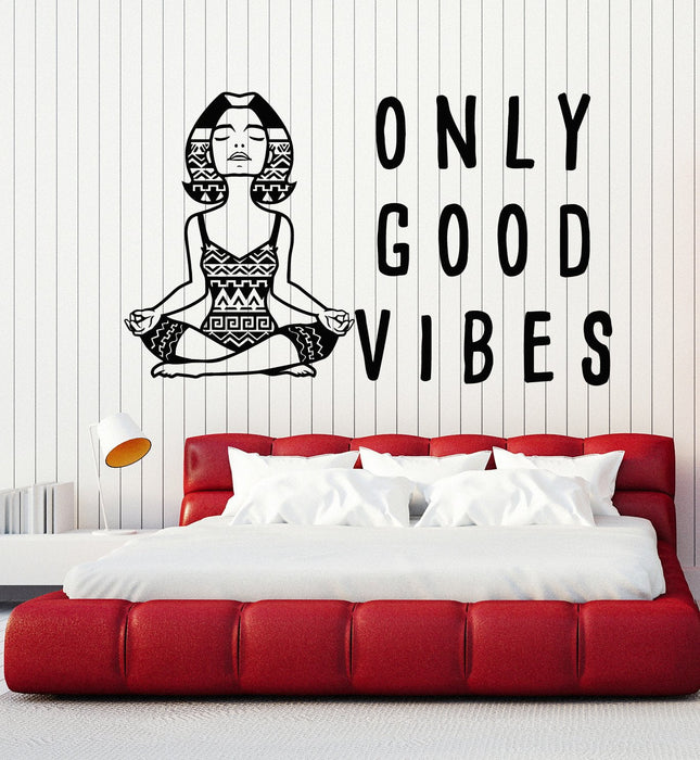 Vinyl Wall Decal Meditation Room Yoga Center Woman Quote Stickers Unique Gift (ig4744)