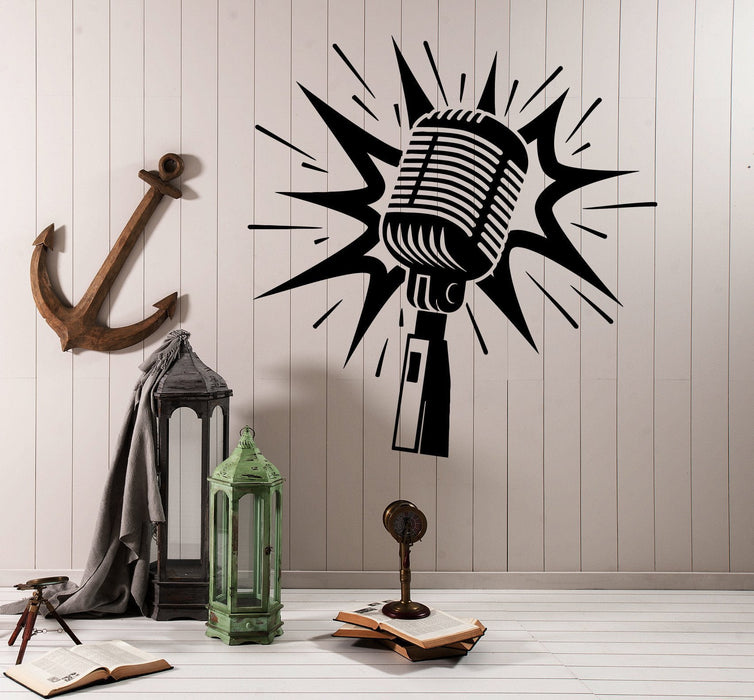 Vinyl Wall Decal Microphone Karaoke Musical Art Stickers Unique Gift (ig4174)