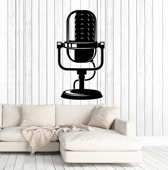 Vinyl Wall Decal Microphone Musical Art Karaoke Music Stickers Murals Unique Gift (ig4792)