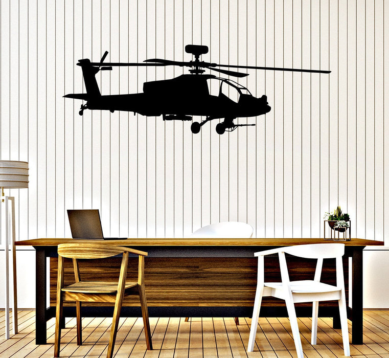 Vinyl Wall Decal Helicopter Air Force Boys Kids Room Stickers Unique Gift (ig4113)