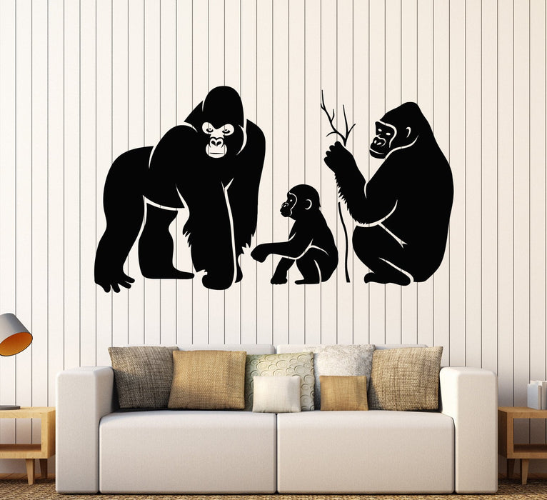 Vinyl Wall Decal Monkey Family Animal Kids Room Stickers Unique Gift (ig3865)