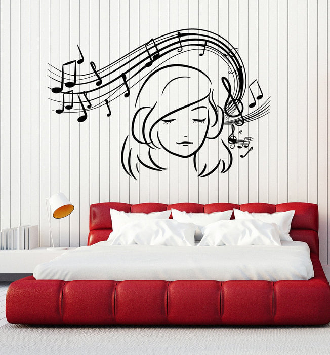 Vinyl Wall Decal Musical Teen Girl Notes Music Decoration Stickers Unique Gift (ig4722)