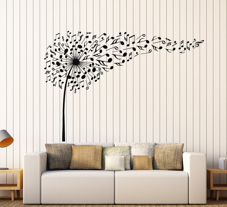 Autocollant mural en vinyle avec fleur musicale de pissenlit pour intérieur de maison, cadeau unique (ig3939)
