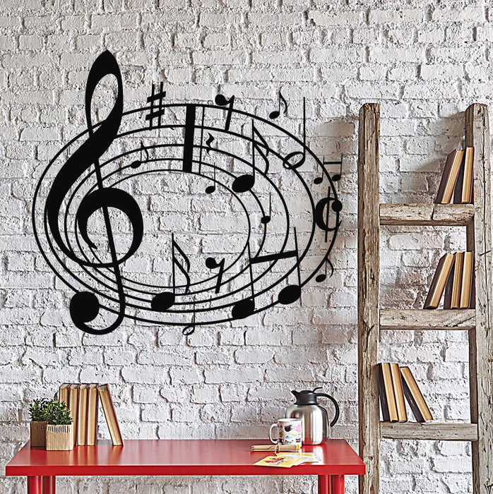 Autocollant mural en vinyle Notes de musique Musique Art Maison Intérieur Autocollants Cadeau unique (ig4256)