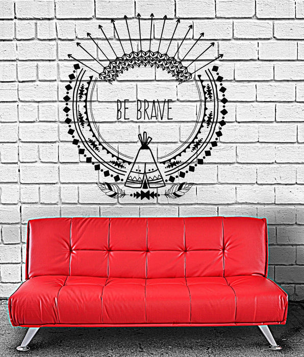 Vinyl Wall Decal Inspire Quote Arrows Ethnic Art Feathers Stickers Unique Gift (ig4236)