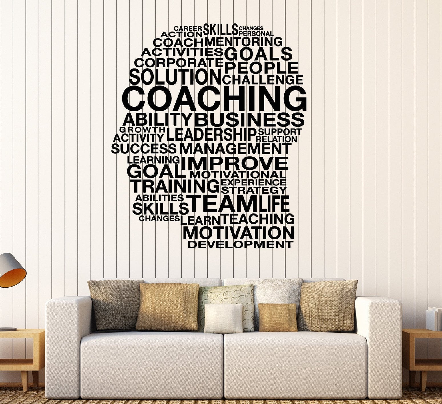 Vinyl Wall Decal Words Coaching Skills Office Inspired Decor Stickers ...