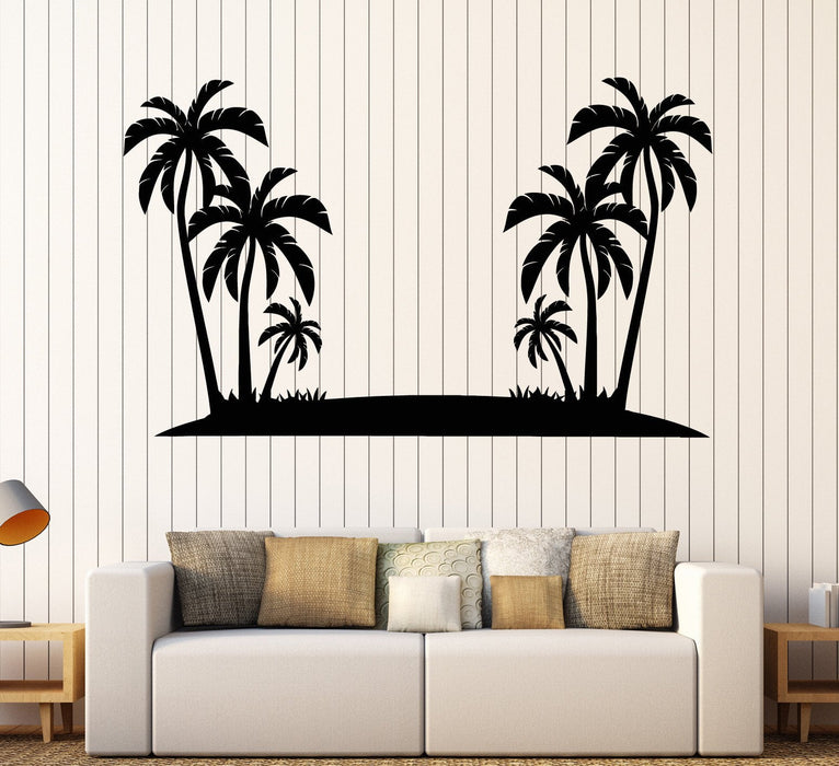 Виниловые наклейки на стену Пальмы Остров Пляж Стиль Наклейки Фреска Уникальный подарок (ig4332)
