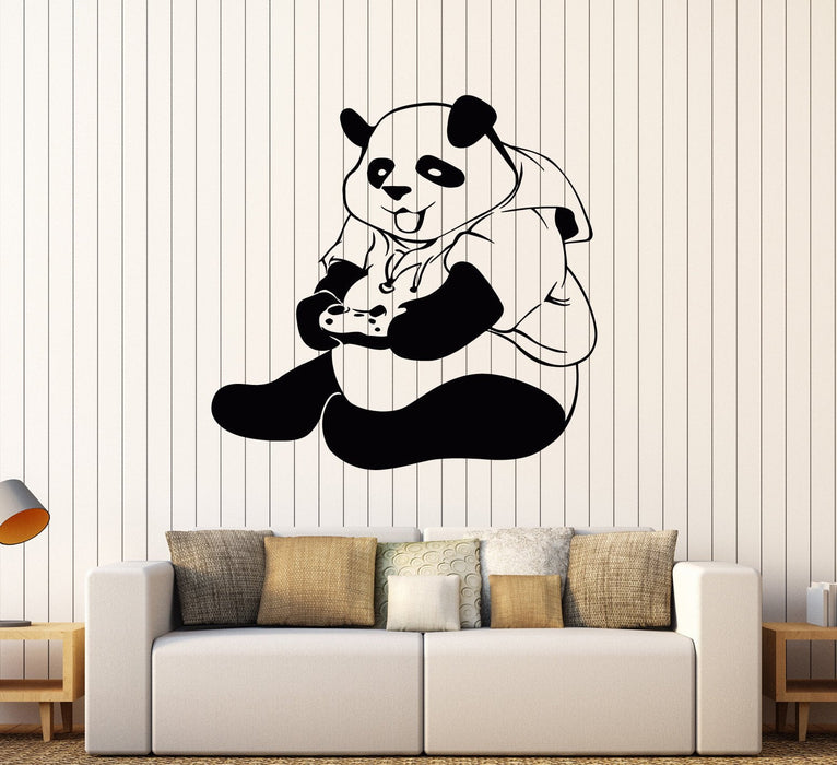 Vinyl Wall Decal Panda Gamer Teen Room Video Game Stickers Unique Gift (ig3946)