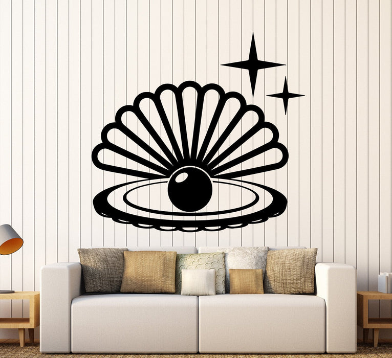 Vinyl Wall Decal Pearl Shell Jewelry Shop Beauty Stickers Unique Gift (ig3938)