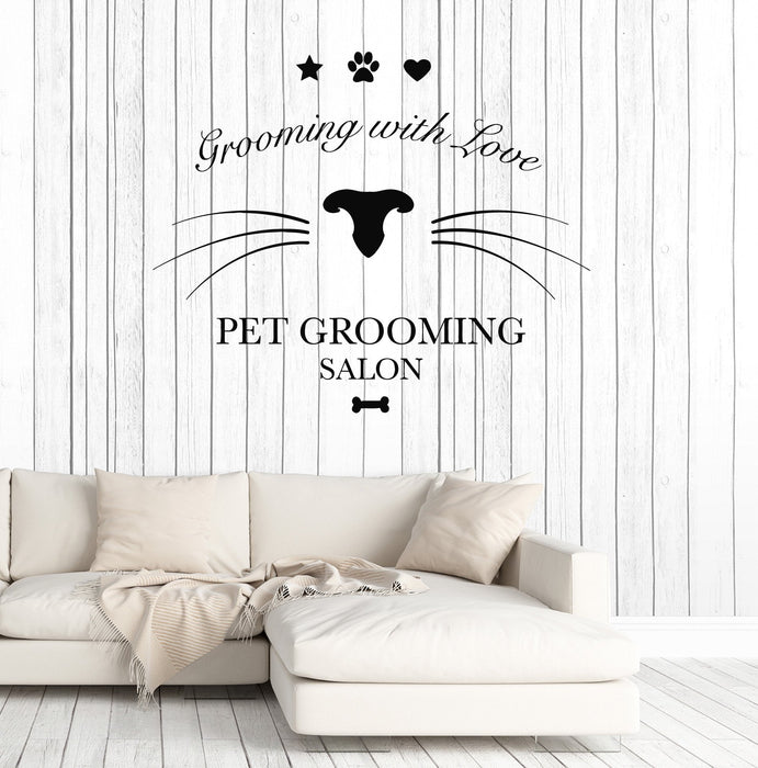 Vinyl Wall Decal Pet Grooming Salon Beauty Animal Stickers Murals Unique Gift (ig4906)