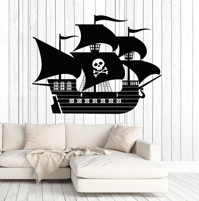 Autocollant mural en vinyle bateau pirate chambre d'enfants décoration intérieure autocollants cadeau unique (ig4723)