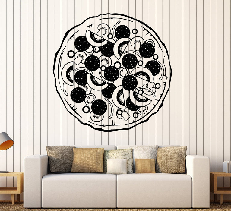 Vinyl Wall Decal Italian Food Pizza Kitchen Restaurant Italia Pizzeria Stickers Unique Gift (ig4329)