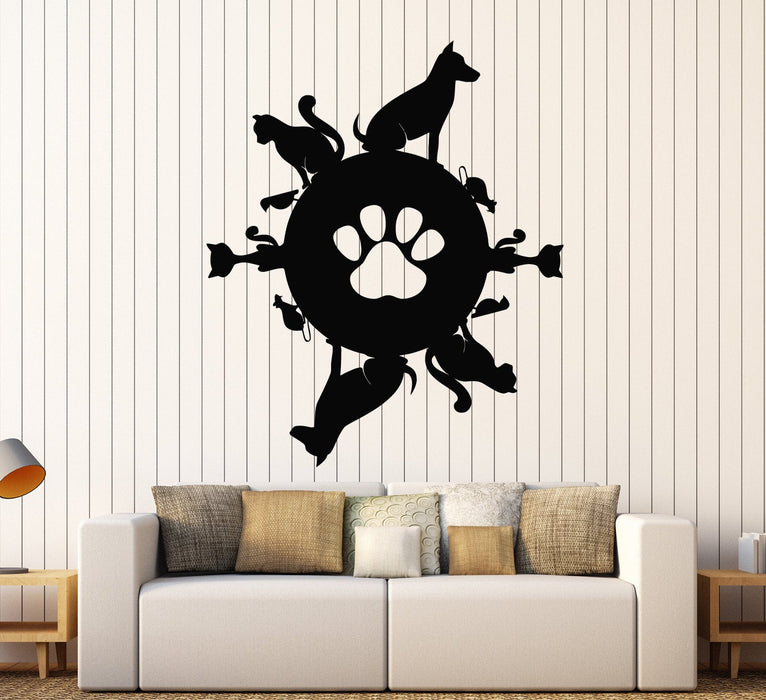 Vinyl Wall Decal Pet Planet Animal Shop Cat Dog Stickers Mural Unique Gift (ig3797)