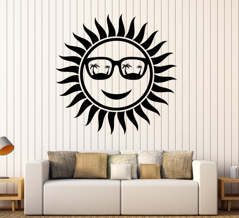 Vinyl Wall Decal Positive Sun Glasses Palms Beach Stickers Mural Unique Gift (ig4467)