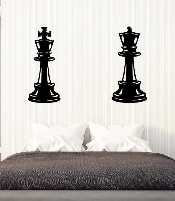 Vinyl Wall Decal Chess Pieces Queen King Bedroom Decor Ideas Stickers Unique Gift (ig4743)