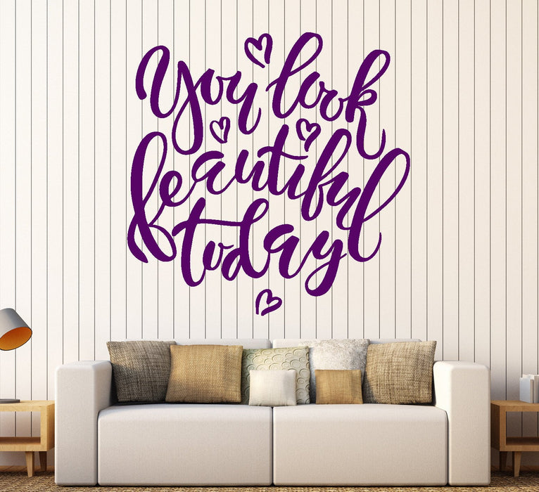 Autocollant mural en vinyle Citation de salon de beauté Inspire Girl Room Woman Stickers Cadeau unique (ig4327)