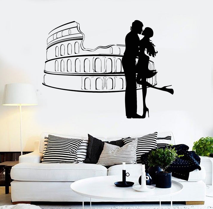Vinyl Wall Decal Rome Romantic Couple Coliseum Love Italy Stickers Unique Gift (ig4542)