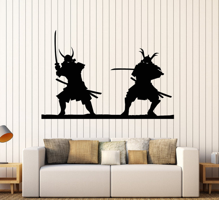 Vinyl Wall Decal Samurai Fight Japan Asian Japanese Art Stickers Unique Gift (ig4043)