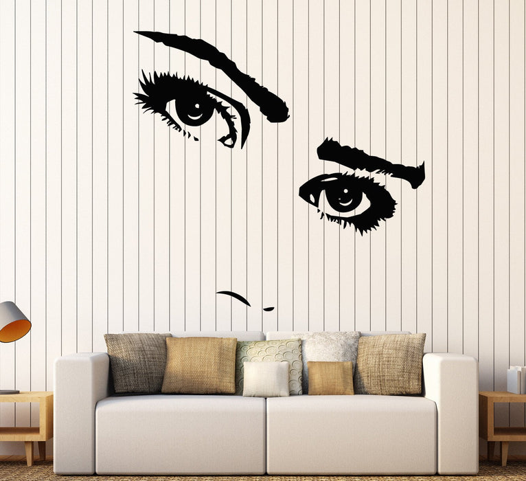Виниловая наклейка на стену сексуальное женское лицо глаза салон красоты девушка комната наклейки уникальный подарок (ig3843)