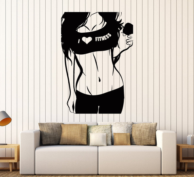Autocollant mural en vinyle Fitness Femme Sport Fille Gym Mode de vie sain Autocollants Cadeau unique (ig4580)