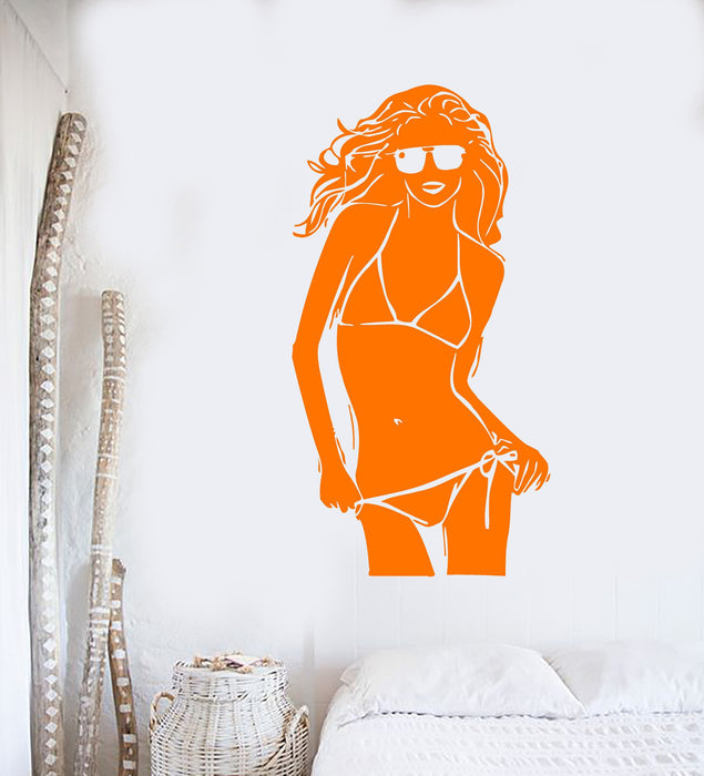 Wall Stickers Vinyl Decal Hot Sexy Girl Woman Spa Salon Relax Beach Style Unique Gift (ig081)