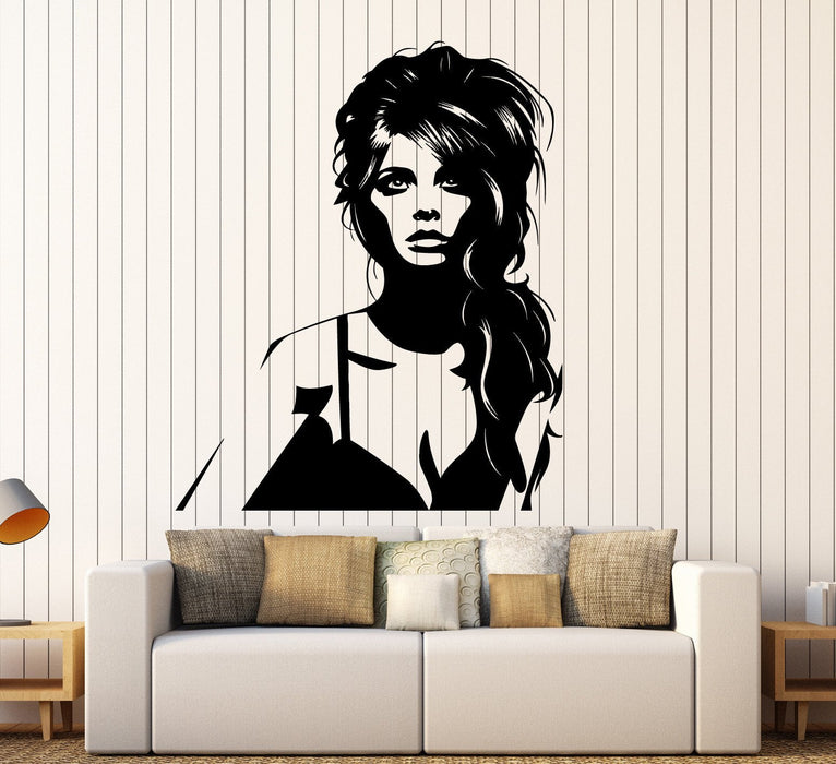 Autocollant mural en vinyle Jolie femme Beauté Salon de mode Autocollants Cadeau unique (ig3909)