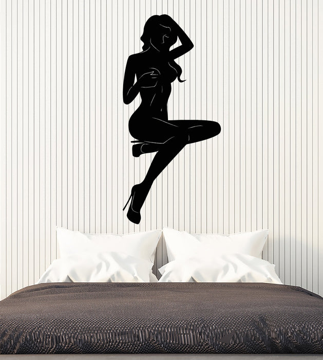 Vinyl Wall Decal Silhouette Sexy Naked Woman Adult Decor Bedroom Stickers Unique Gift (ig4782)