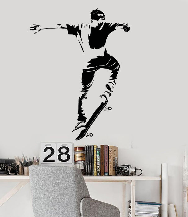 Vinyl Wall Decal Skateboarder Teen Room Skateboarding Stickers Unique Gift (ig4557)