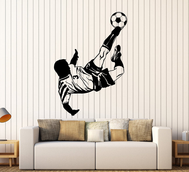 Vinyl Wall Decal Soccer Player Boy Room Sports Stickers Mural Unique Gift (ig3887)