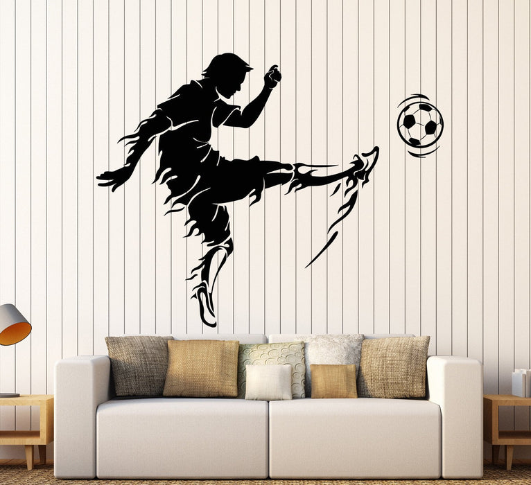 Autocollant mural en vinyle pour chambre d'enfant Motif joueur de football (ig4395)