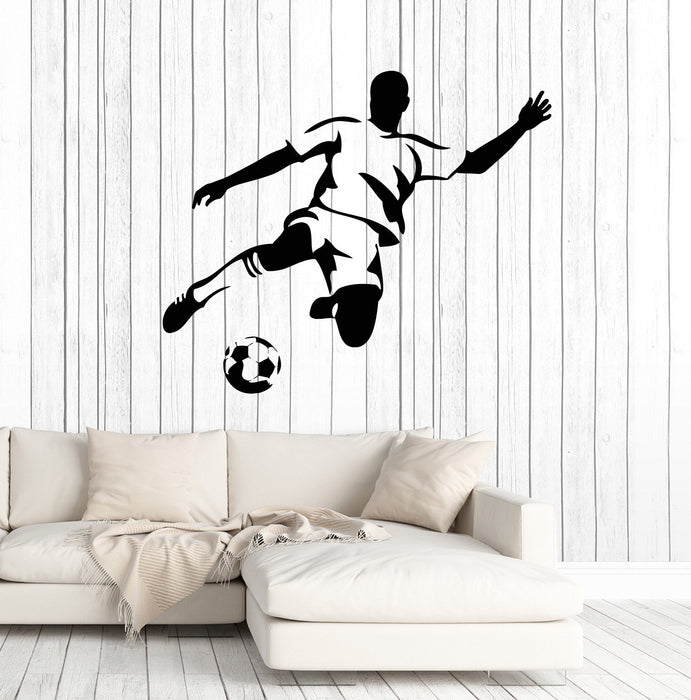 Autocollant mural en vinyle pour joueur de football, idée de décoration de sport, cadeau unique (ig4941)