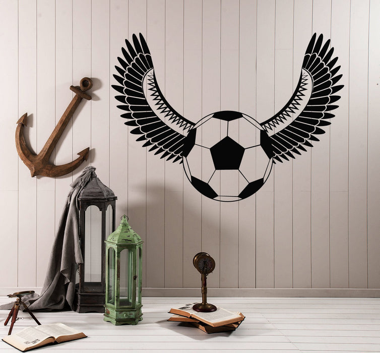 Vinyl Wall Decal Soccer Ball Wings Teen Room Sports Stickers Unique Gift (ig4175)