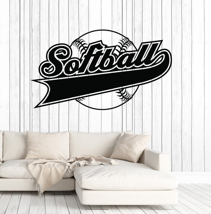 Vinyl Wall Decal Softball Player Ball Word Sports Stickers Murals Unique Gift (ig4727)