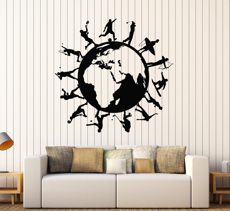 Autocollant mural en vinyle Art sportif Mode de vie sain Autocollants de la Terre Mural Cadeau unique (ig4592)